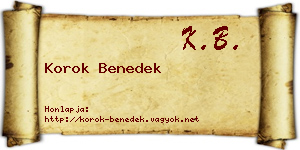 Korok Benedek névjegykártya