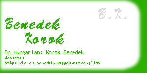 benedek korok business card